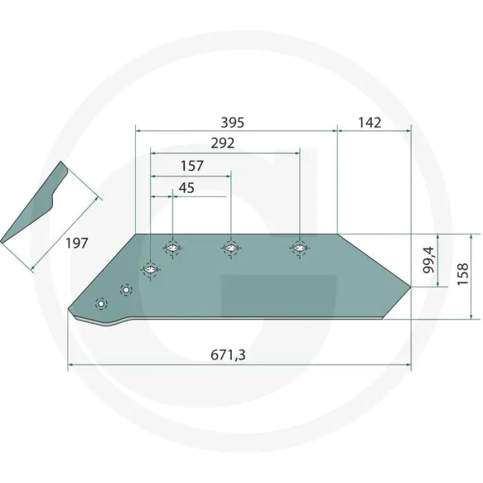 Schaar links, 16" - passend voor: kuhn, c, n, p